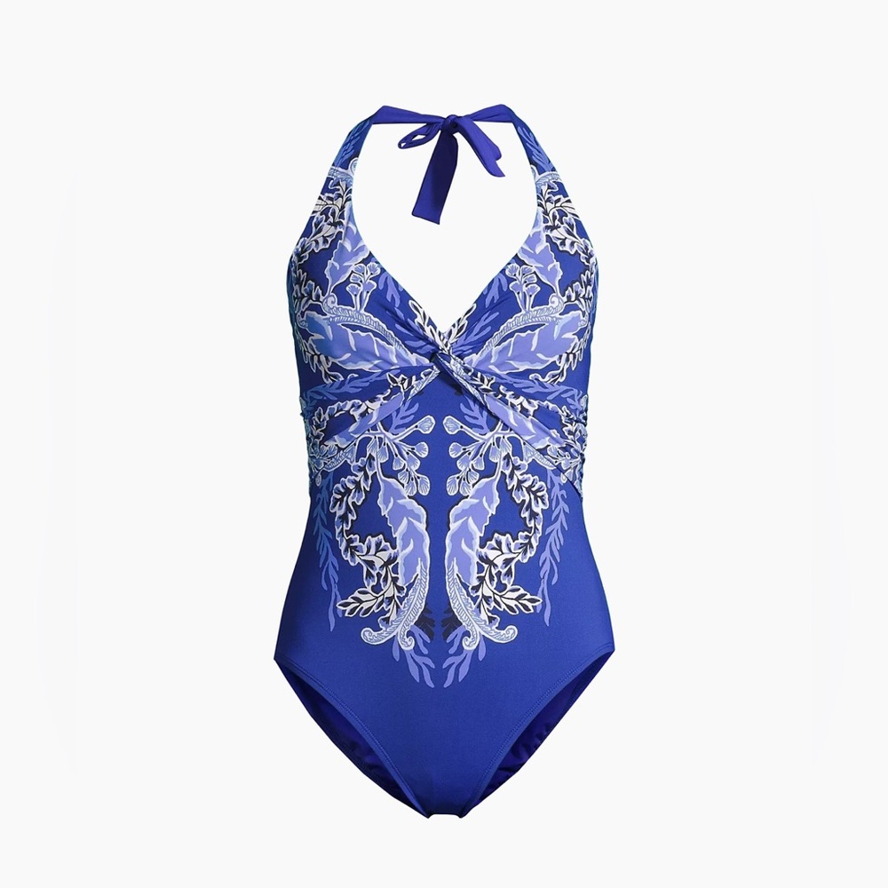 NWT Renata halter swimsuit, “alba blue”